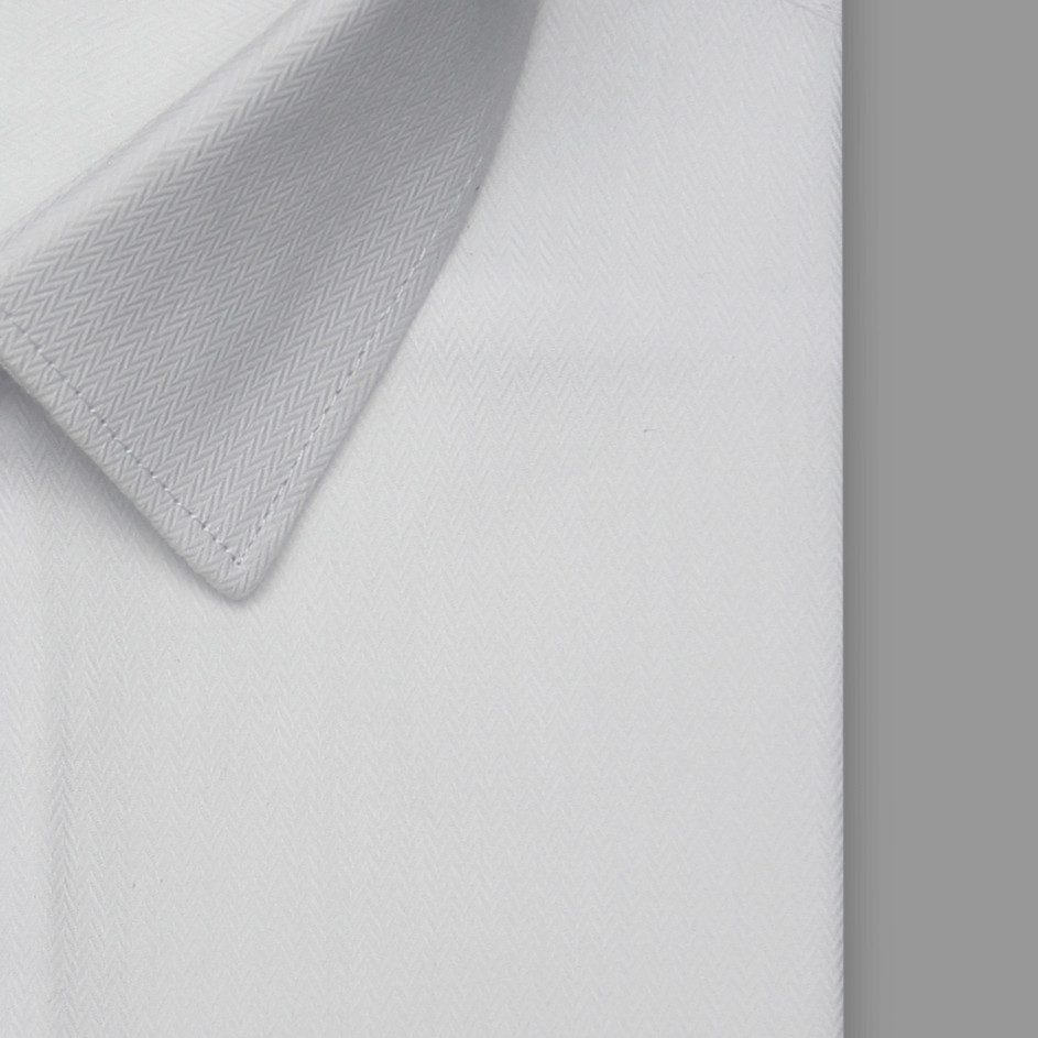 French Herringbone White Shirt - Product Code: 2026063 (New Arrival)