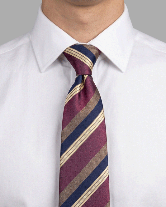 Burgundy and Navy Repp Stripe Tie