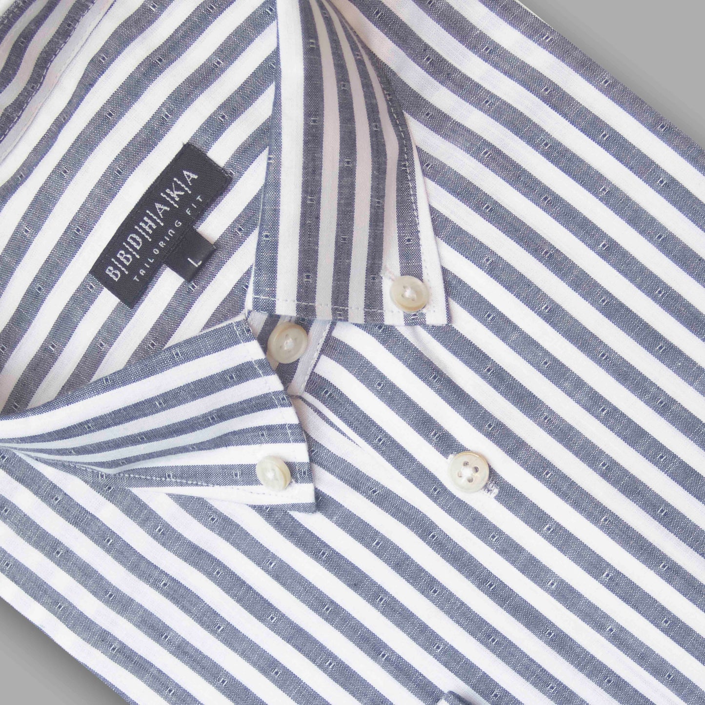 White & Ash Structured Button-Down Shirt - Fancy Cotton