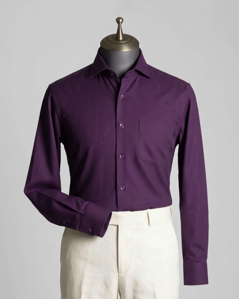 Heritage Purple Herringbone Shirt - Exclusive (Product Code: 14681)