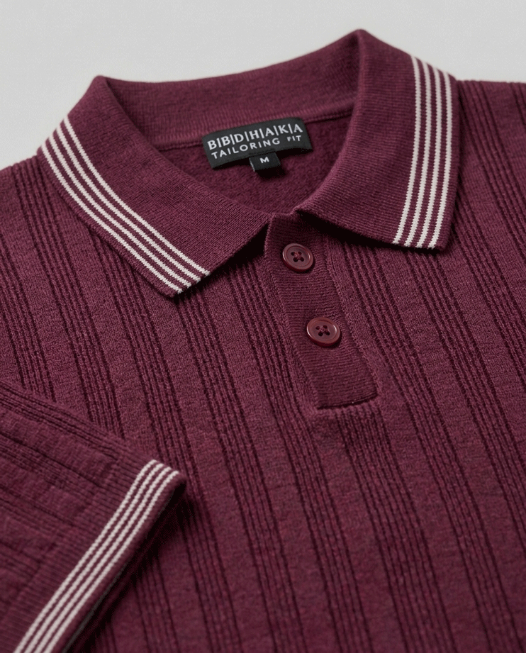 Dark Wine Summer Knit Polo