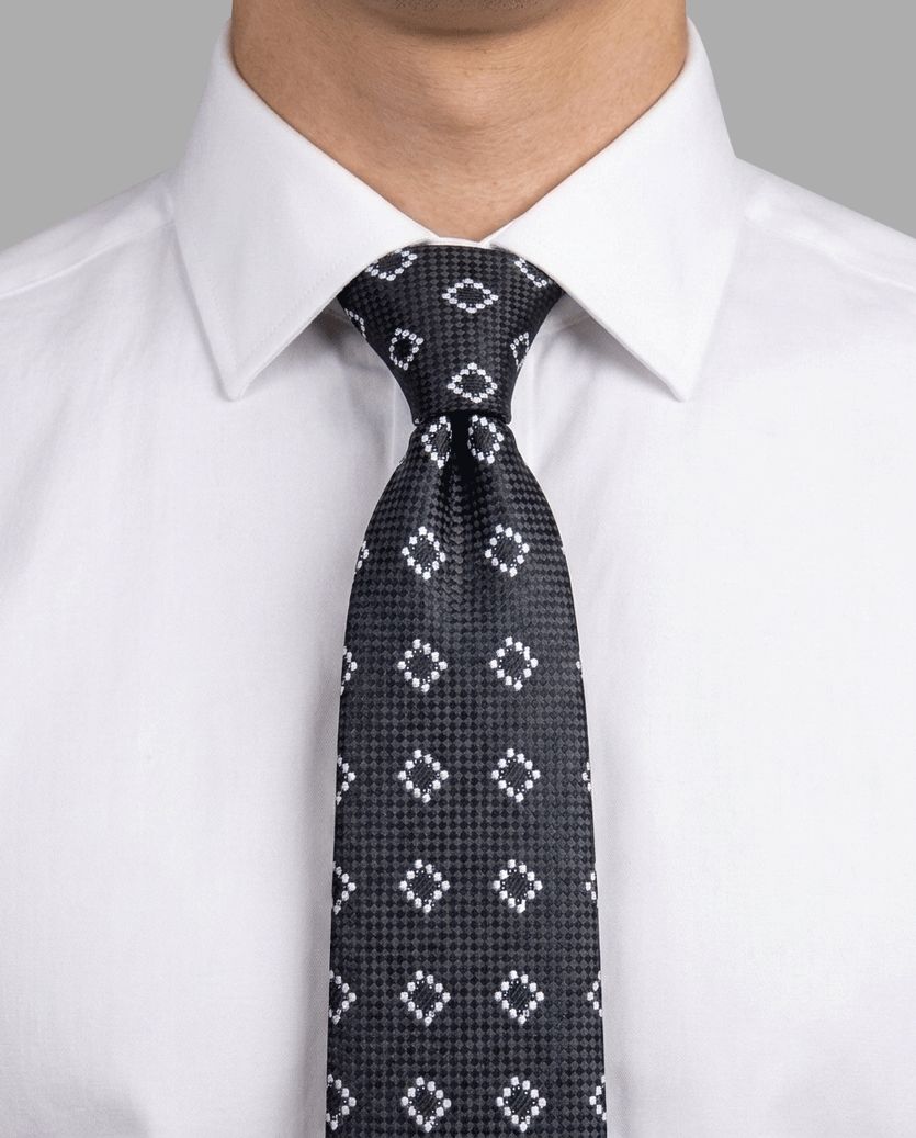 Black & White Geometric Pattern Tie
