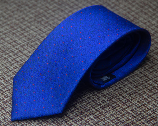 Royal Blue and red Dotted Tie