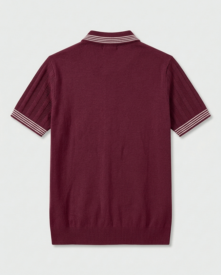 Dark Wine Summer Knit Polo