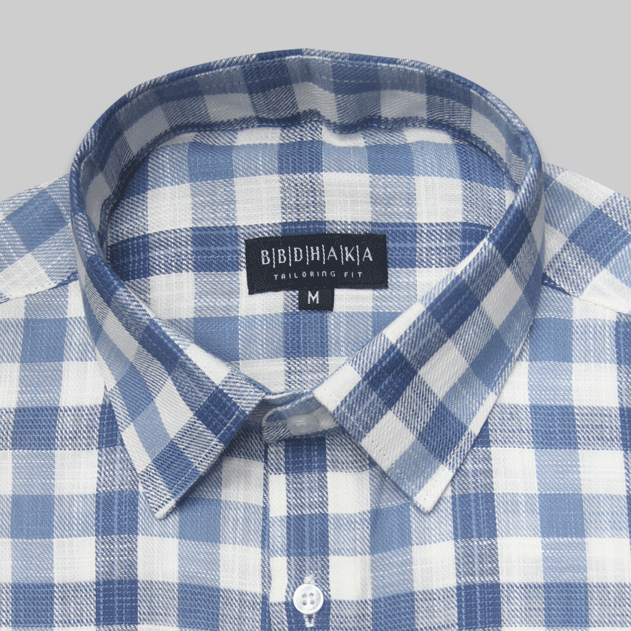 Blue & White Wide Box Check Shirt - Product Code: 2026064