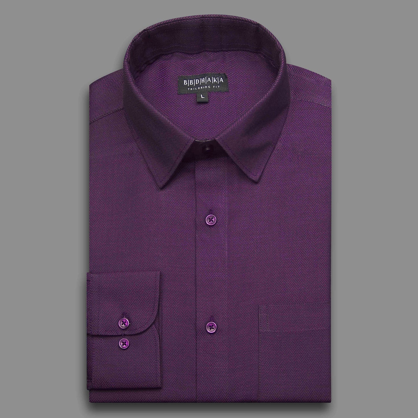 Heritage Purple Herringbone Shirt - Exclusive (Product Code: 14681)