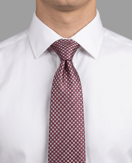 Rose Pink and Silver-Gray Woven Tie