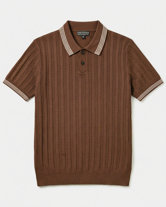 Bright Coffee Summer Knit Polo