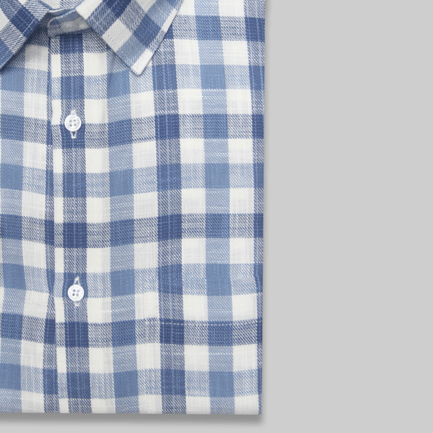 Blue & White Wide Box Check Shirt - Product Code: 2026064