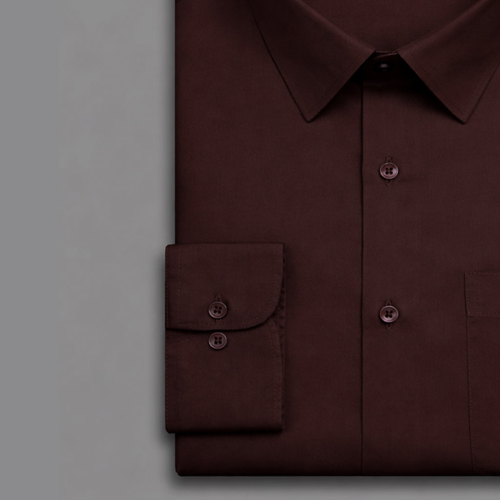Dark Maroon Formal Shirt (Cotton Blend) - Product Code: 12692