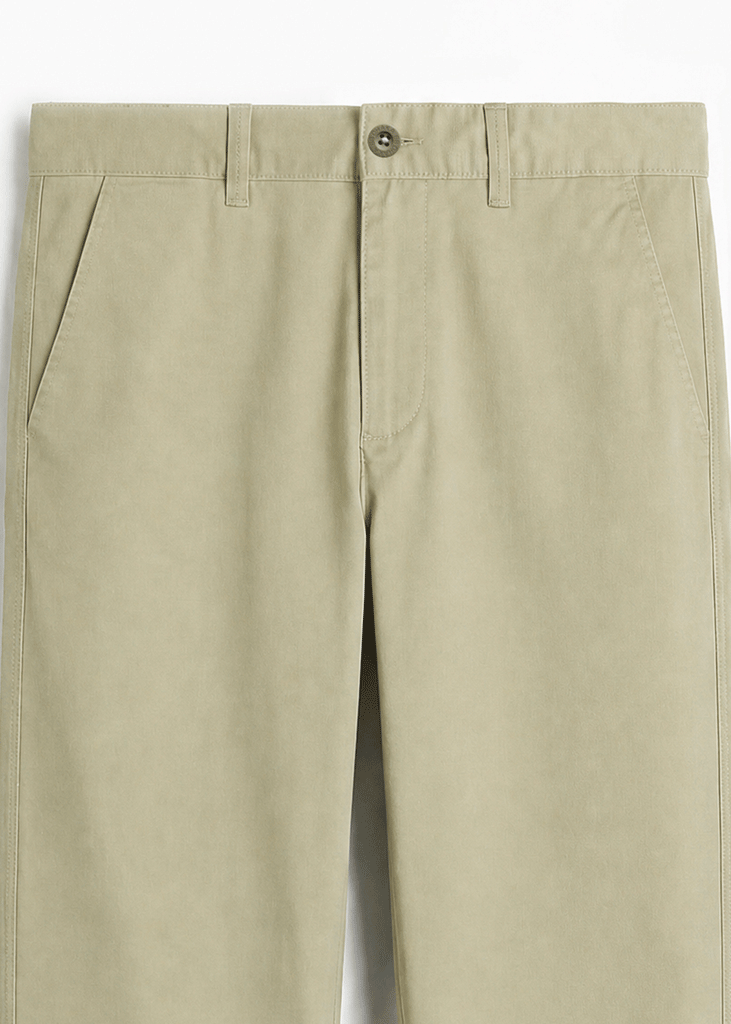 Khaki Tane Twill Cotton Chinos - Relaxed Fit | Classic