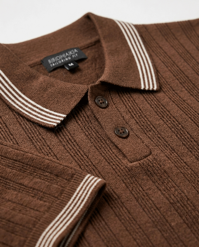 Bright Coffee Summer Knit Polo