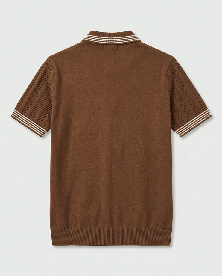 Bright Coffee Summer Knit Polo