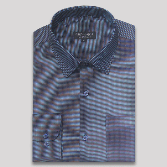 Navy Dotted Executive Shirt - Product Code: 2026065