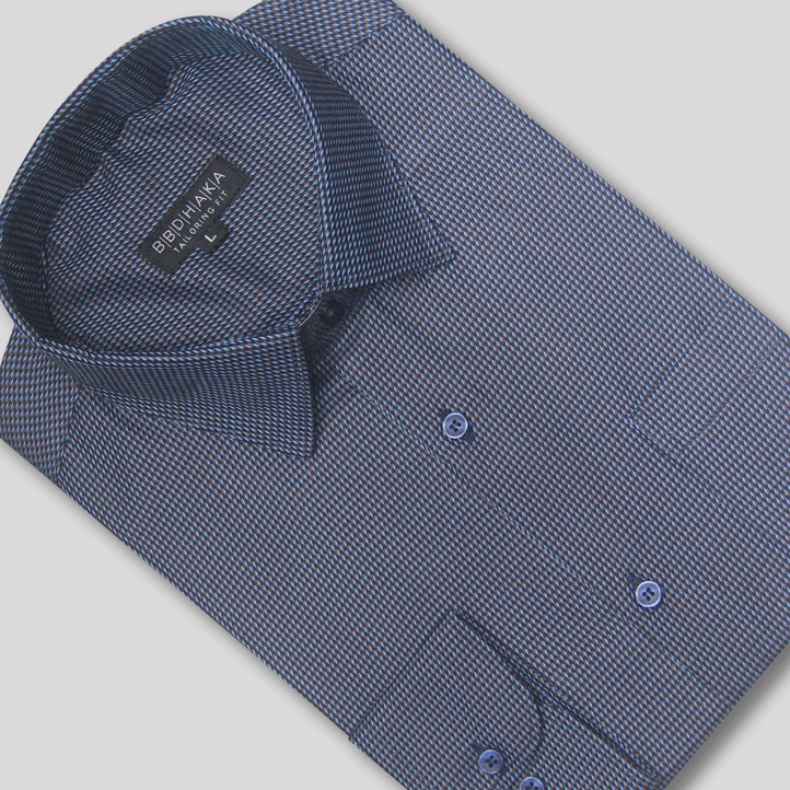 Navy Dotted Executive Shirt - Product Code: 2026065