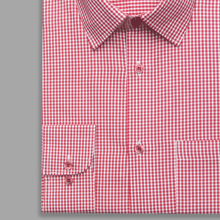 Red Houndstooth Check Formal Shirt - New Article