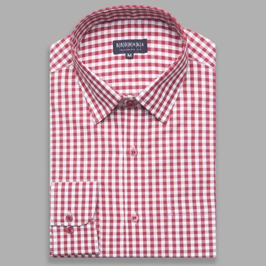Red Box Check Formal Shirt - New Article