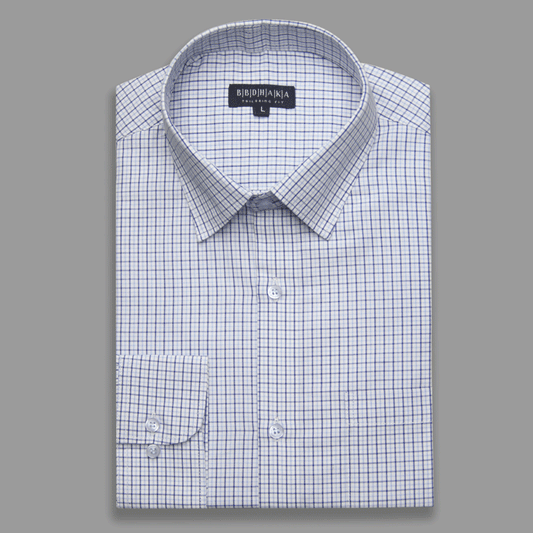 White Grid Check Formal Shirt - New Article