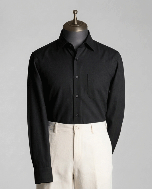 Classic Zed Black Cotton Full Sleeve Shirt - Product Code: 2026067