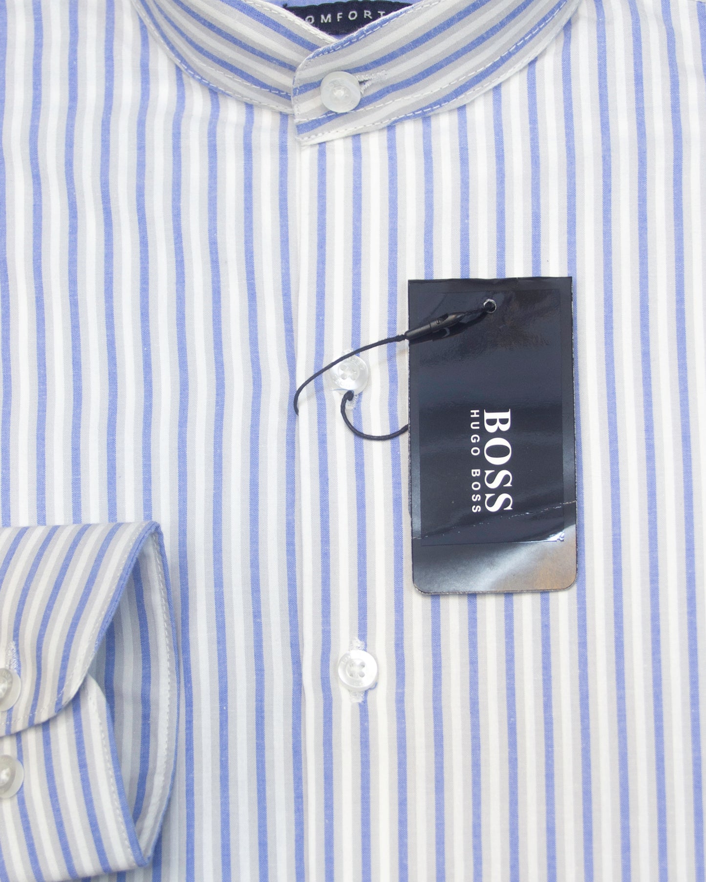 White & Sky Blue Stripe Fullsleve Shirt