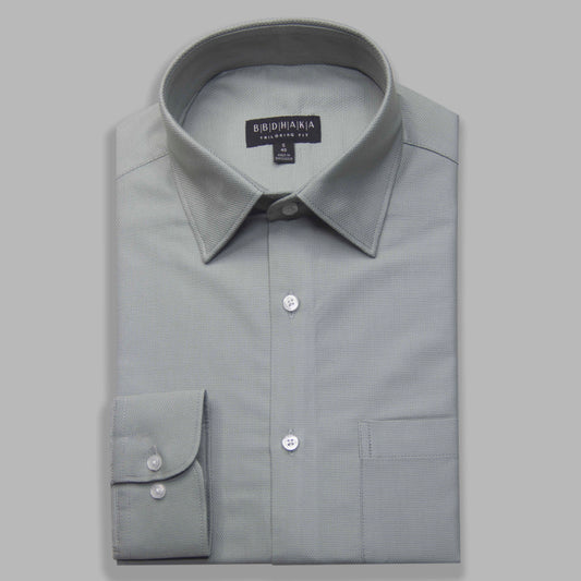 Sage Green Crocodile Dobby Formal Shirt - New Article