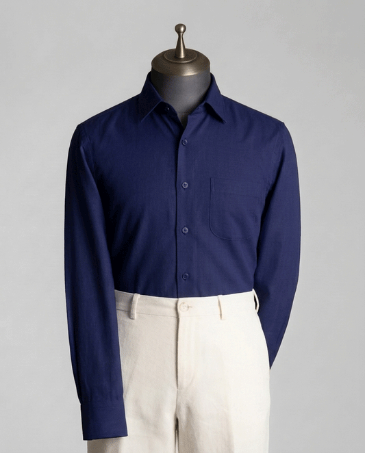 Office Navy Formal Shirt (Wrinkles Free) - Product Code: 12673
