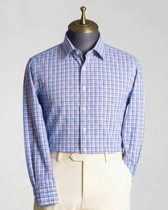 Navy & White Plaid Check Full Sleeve Shirt