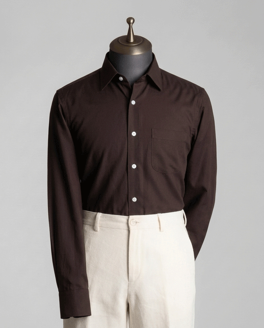 Old Money Coffee Formal Shirt - Product Code: 12678