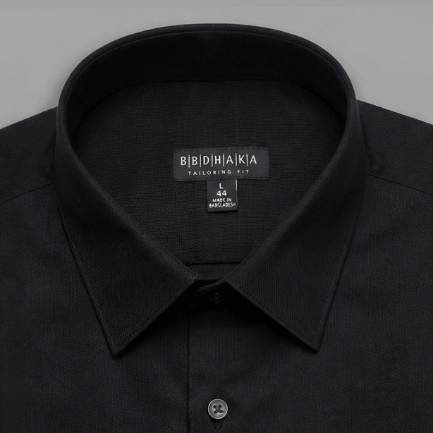 Dobby Zed Black Cotton Full Sleeve Shirt - Product Code: 2026067 (New Arrival)