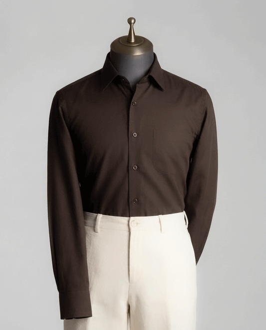 Mocha Brown Coffee Formal Shirt (Wrinkles Protected) - Product Code: 20262712