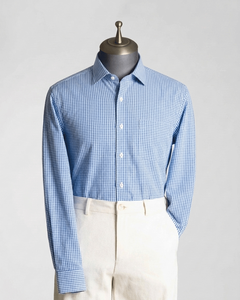 Sky Blue H.T Check Shirt - Most Demanding