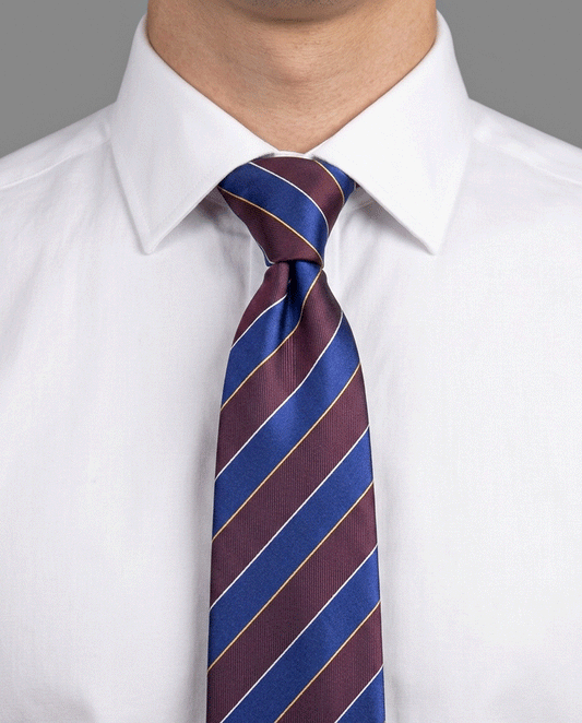 Navy & Maroon Diagonal Stripe Tie