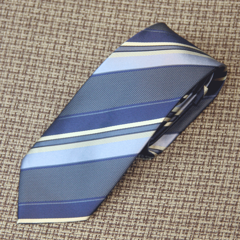 Navy & Sky Large Diagonal Stripe Tie