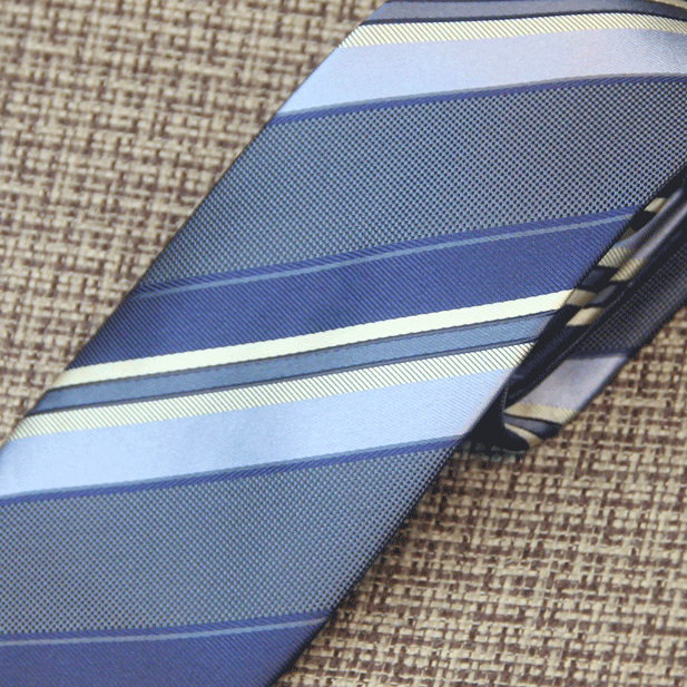 Navy & Sky Large Diagonal Stripe Tie