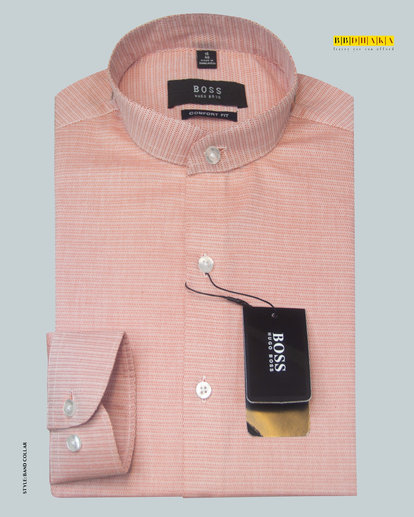 Irish Orange Fullsleve Band Collar Shirt (Copy)