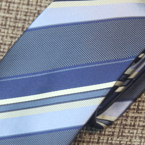 Navy & Sky Large Diagonal Stripe Tie