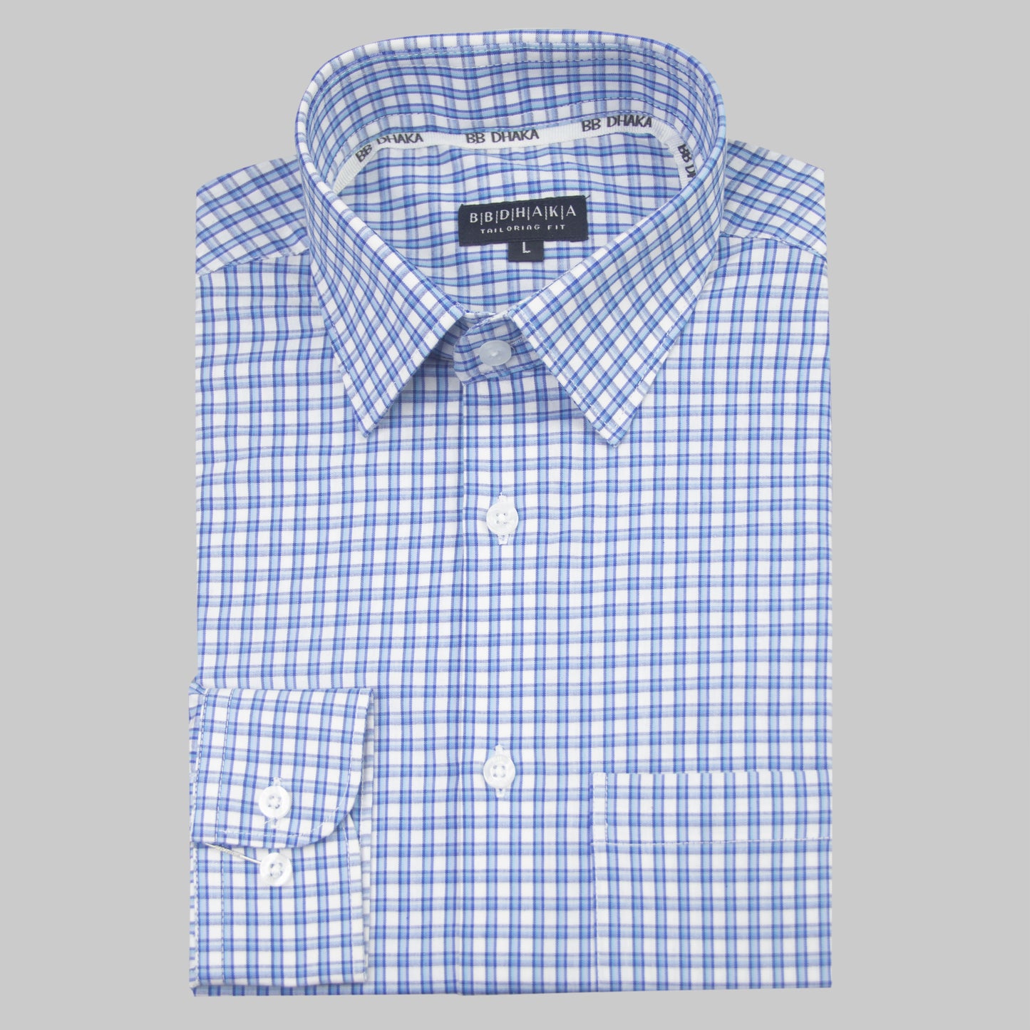 Sky Plaid Check Shirt (Supima Cotton)