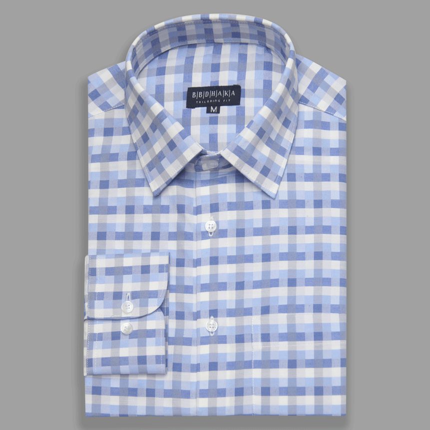 Blue Check Box Full Sleeve Shirt - Product Code: 2026069 (New Arrival)