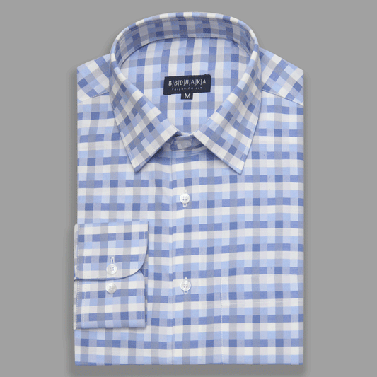 Blue Check Box Full Sleeve Shirt - Product Code: 2026069 (New Arrival)