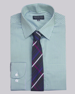 Fancy Lime Mint Houndstooth Check Full Sleeve Shirt