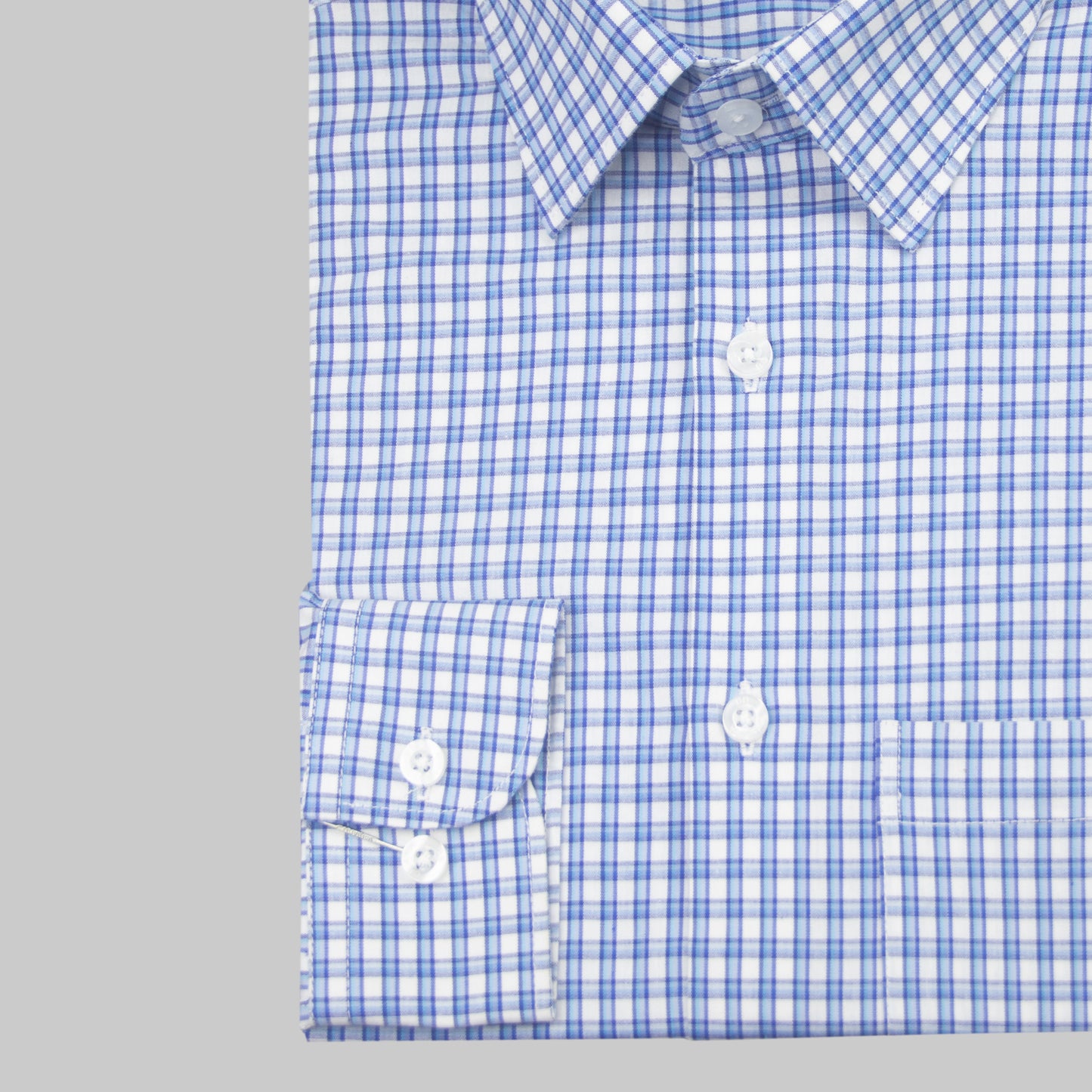 Sky Plaid Check Shirt (Supima Cotton)