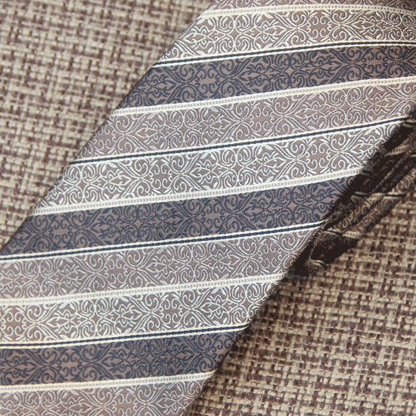 Platinum Paisley Stripe Tie