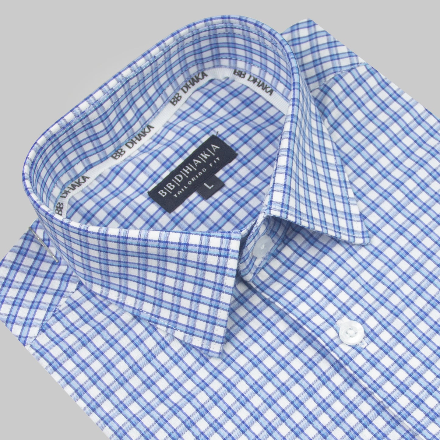 Sky Plaid Check Shirt (Supima Cotton)