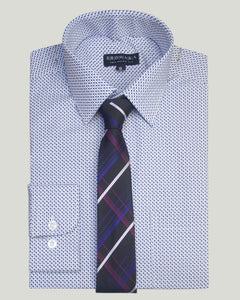 White and Ocean Teal AOP Full Sleeve Shirt