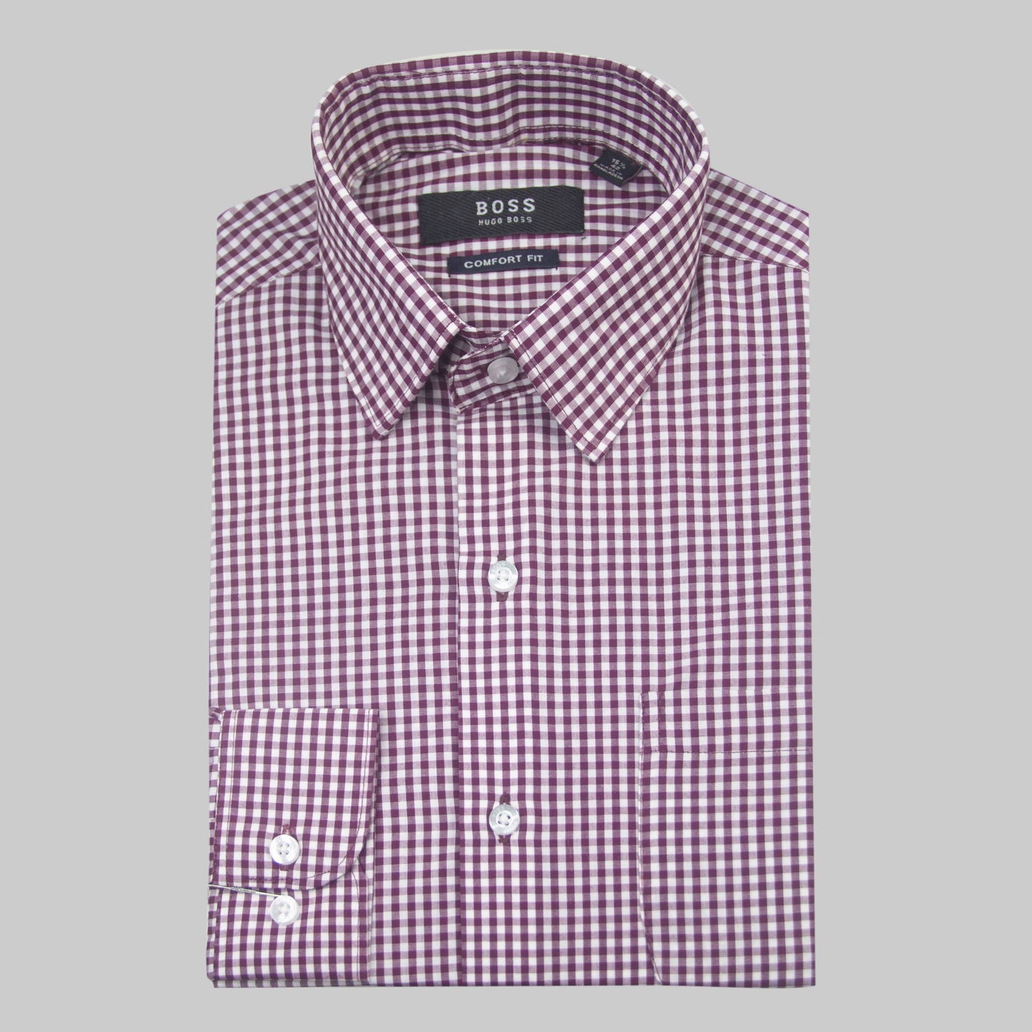 Coffee Bland Shade Box Check Shirt (Cotton Blend)