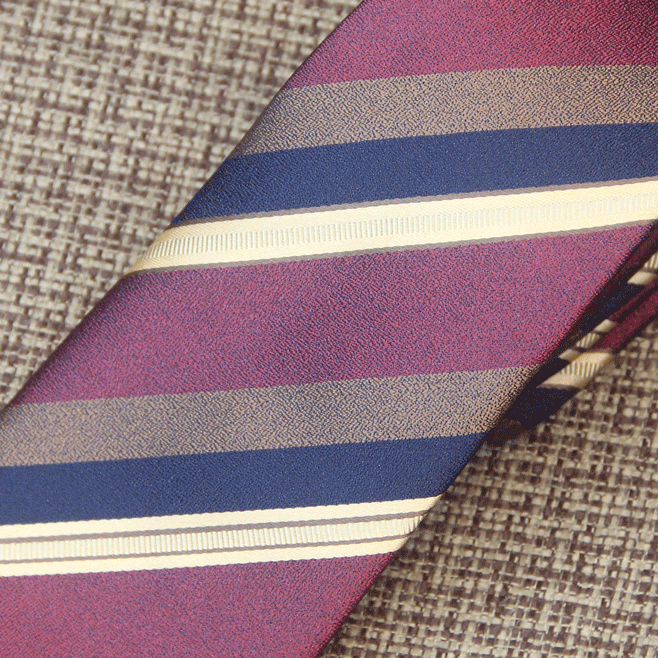 Burgundy and Navy Repp Stripe Tie