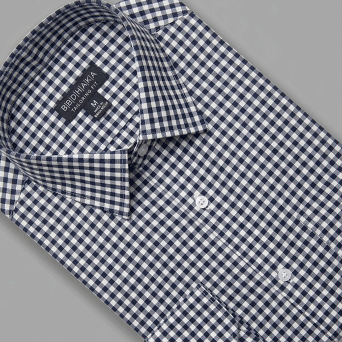 Black & White Micro Check Board Shirt (Yarn Dying) - New Article