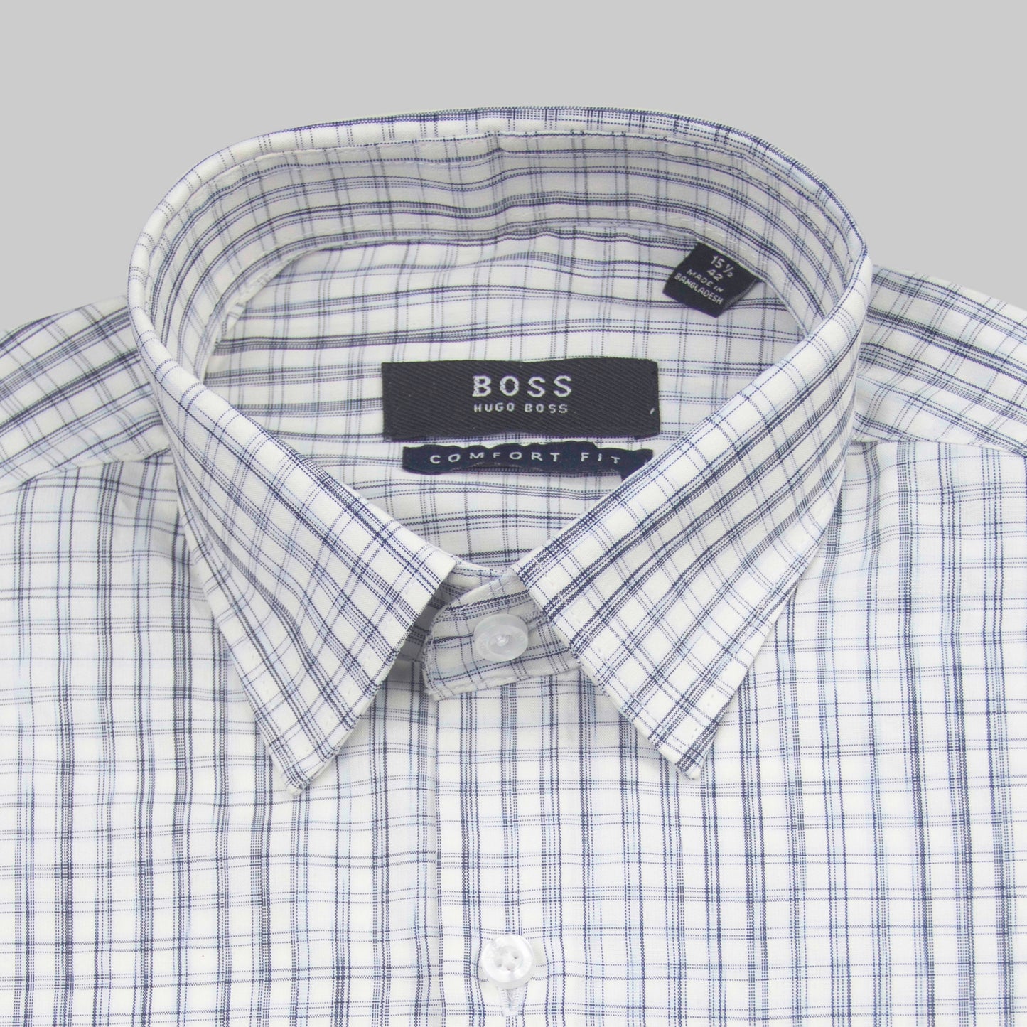 White & Black Check Shirt (Cotton Blend)