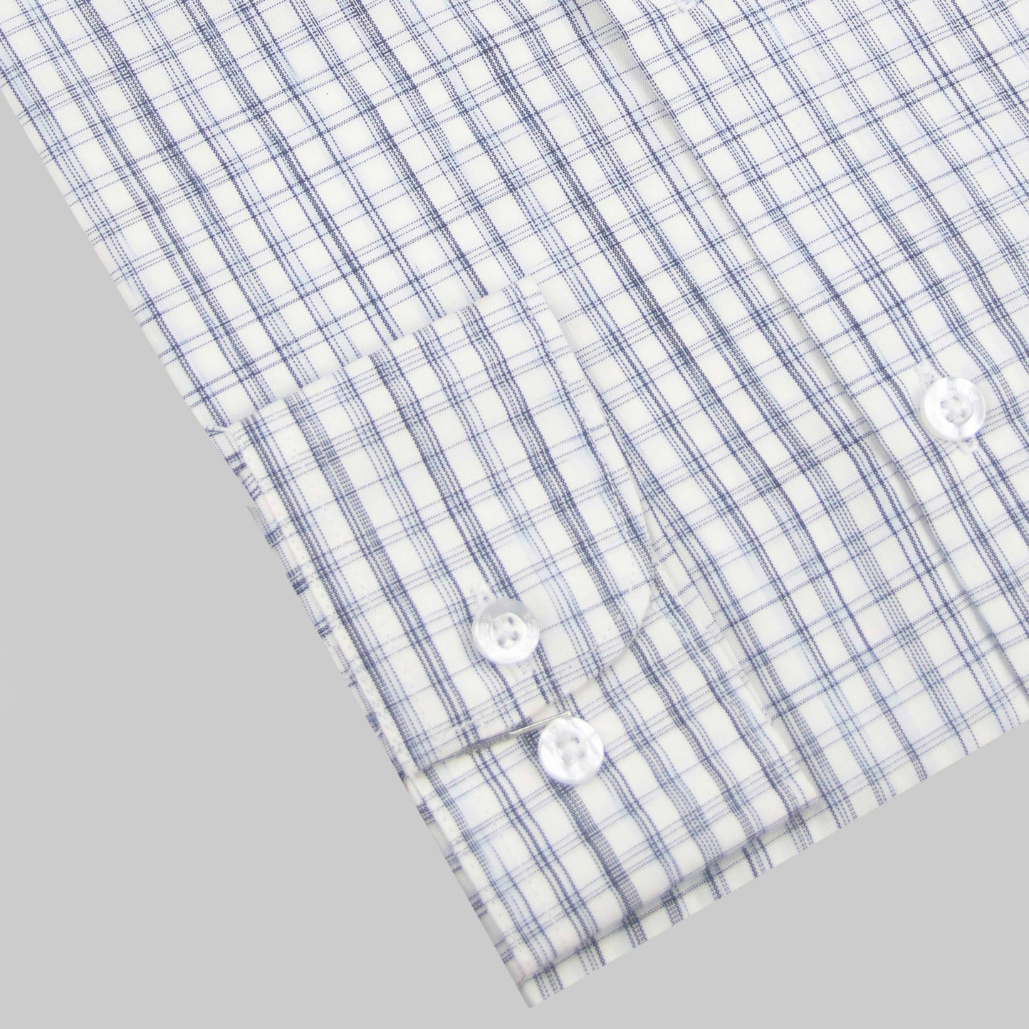 White & Black Check Shirt (Cotton Blend)