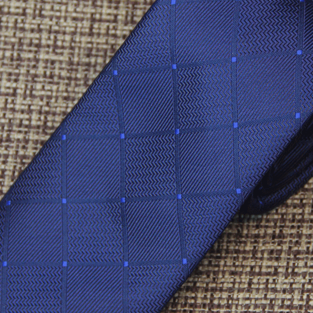 Blue Dot Windowpane Tie